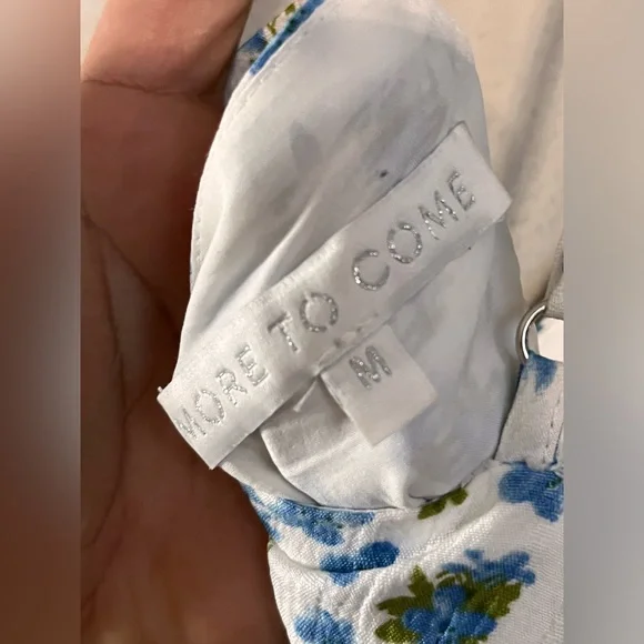 ▪️More To Come Olivia Mini Dress in Blue Floral slip summer Revolve - Picture 9 of 10